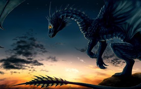Dragon at sunset