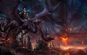 Enchantress straddled dragon fantasy