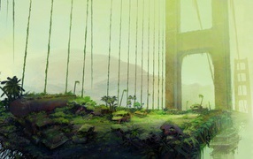 Поросший травой Бруклинский мост