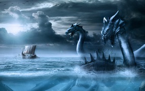 Ящеры охотятся на корабль