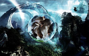 Маг заключил зверя в силовое поле