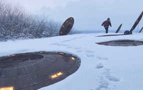 Открытые люки пусковых шахт для ракет