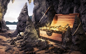 Сокровище пиратов в пещере