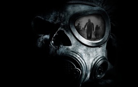 Отражение в стекле противогаза