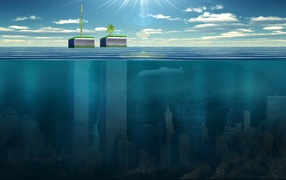 Башни Нью-Йорка ушли под воду
