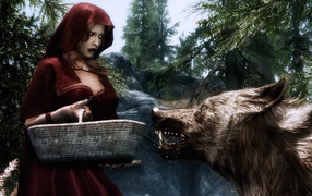 Вампирша встретилась с волком в лесу