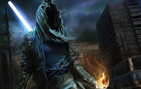 Воин без лица в заброшенном городе