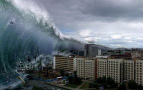 Волна надвигается на город