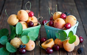 Apricots and cherries