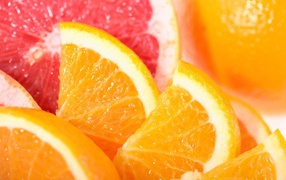 Slices of orange and grapefruit