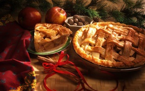 Новогодний яблочный пирог