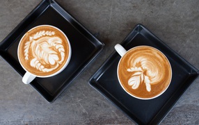 Рисунки на пенке кофе