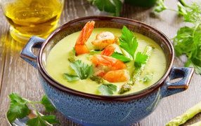 Крем-суп с креветками