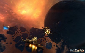 Полет между астероидами в игре Star conflict