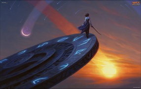 Девушка на каменном кольце в игре Magic the Gathering
