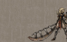 Девушка с алебардой из игры Monster Hunter