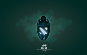 Маска из игры Dota 2, зеленый фон