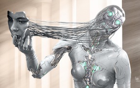 Маска робота в игре Cyberpunk 2077