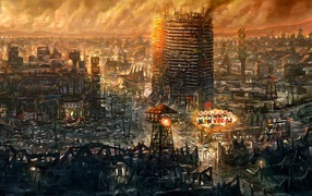 Панорама города в игре Fallout New Vegas