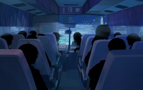 Люди в автобусе в игре Бесконечное лето