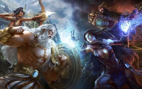 Схватка персонажей игры Smite