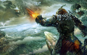 Сражение с драконами в игре Guild Wars 2