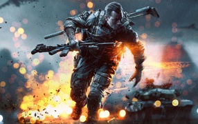 Персонаж игры Battlefield 4 со снайперской винтовкой