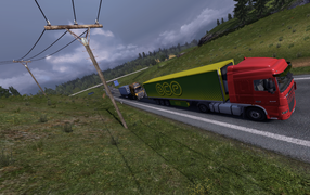 Желтый грузовик, игра Euro Truck Simulator 2