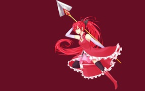 Девушка на красном фоне, аниме Девочка-волшебница Мадока