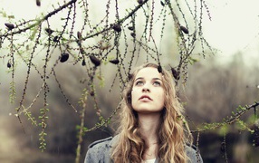 Девушка под лиственницей