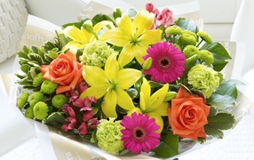 Букет нежных гербер любимой на 8 марта