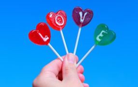 Lollipops with the word love