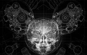 Чертеж маски диджея deadmau5