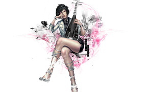 Музыкант на белом фоне