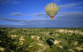 Balloon flying over the plateau