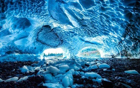 Cave of blue ice