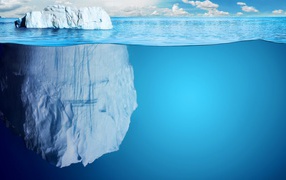 Iceberg is hidden under water