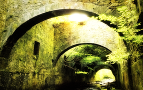 Stone arches over the creek