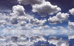 Clouds reflected in water