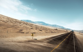 Direct highway through desert