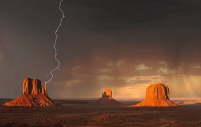 Thunder and lightning in the desert