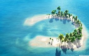 Песчаный остров в форме подковы