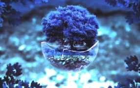 Бонсай с синим деревом