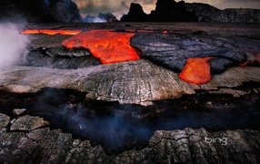 Lava from a volcano cools