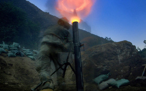 	   Shot from a mortar
