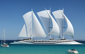 Design concept of sailing yacht Phoenicia