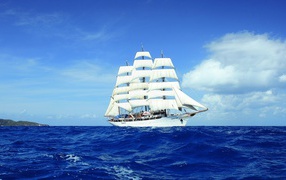 Three-masted sailing ship