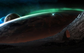 Вспышка на поверхности планеты