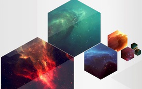 Галактики в шестиугольниках