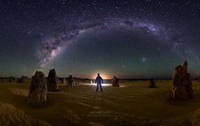 Человек смотрит на Млечный путь